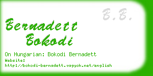 bernadett bokodi business card